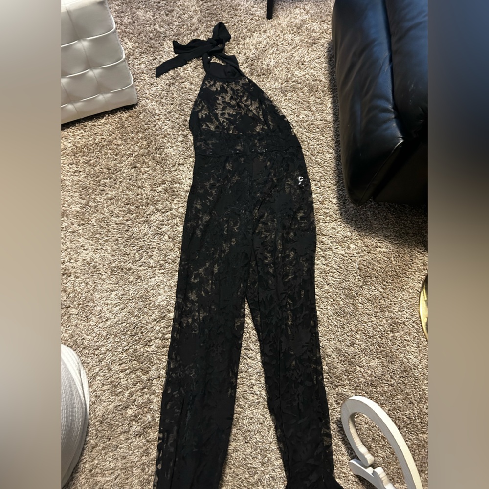 Fashion Nova Black Lace Jumpsuit